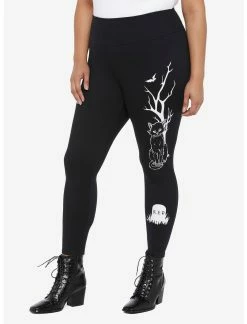 HUNIVERS Her Universe Disney Hocus Pocus Binx Tombstone Leggings Plus Size