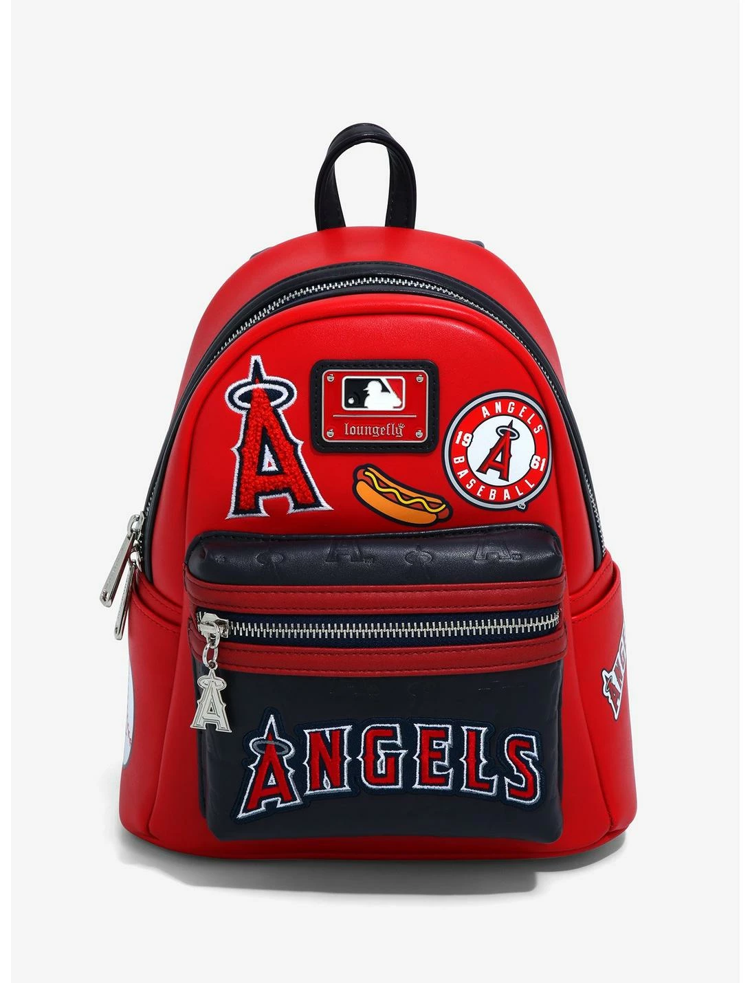 LOUNGFLY Loungefly MLB LA Angels Patches Mini Backpack 3 LOUNGFLY Loungefly MLB LA Angels Patches Mini Backpack