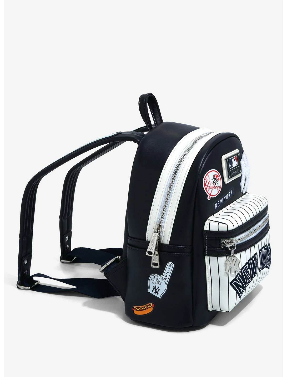 LOUNGFLY Loungefly MLB NY Yankees Patches Mini Backpack 4 LOUNGFLY Loungefly MLB NY Yankees Patches Mini Backpack - Image 2