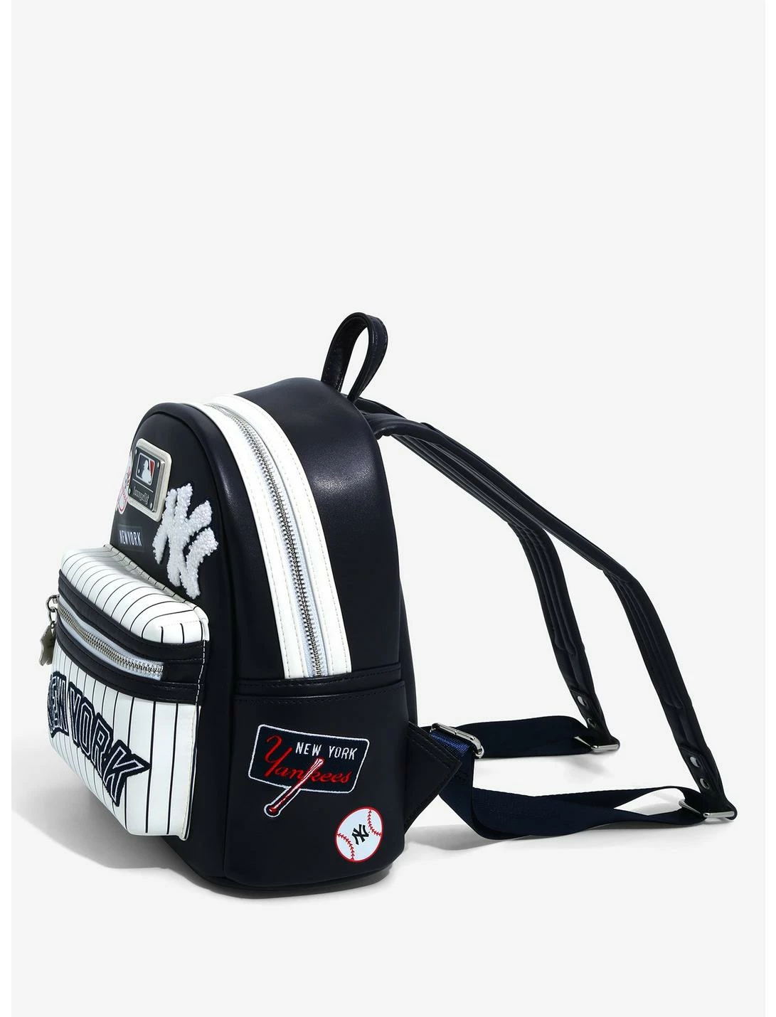 LOUNGFLY Loungefly MLB NY Yankees Patches Mini Backpack 5 LOUNGFLY Loungefly MLB NY Yankees Patches Mini Backpack - Image 3