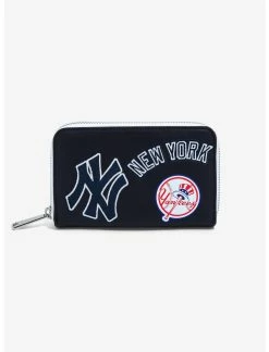 LOUNGFLY Loungefly MLB NY Yankees Patches Zipper Wallet