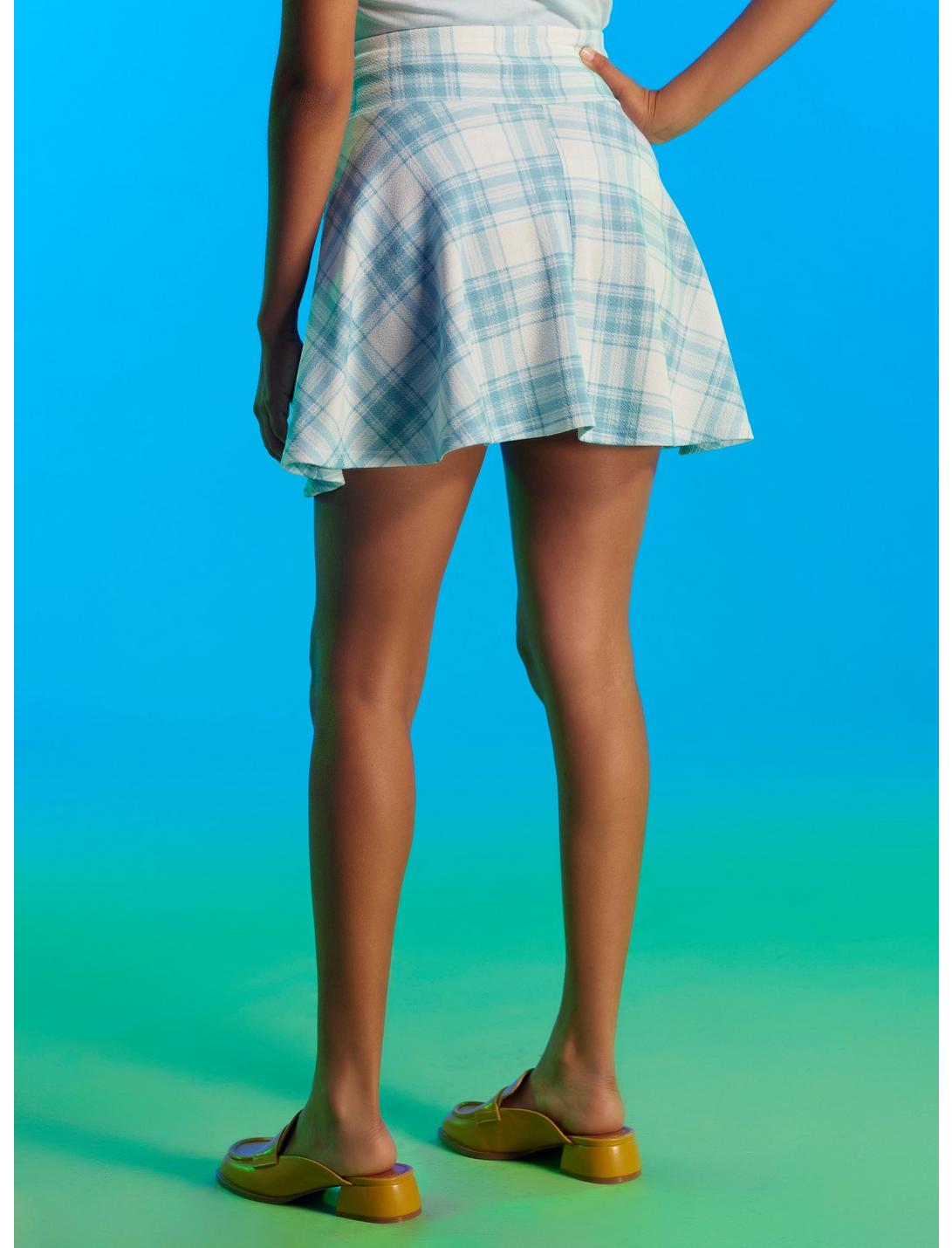 Blue & White Plaid Double Lace-Up Skirt HUNIVERS Blue & White Plaid Double Lace-Up Skirt -transcendentactive shop 18257453 av2