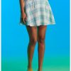 HUNIVERS Blue & White Plaid Double Lace-Up Skirt -transcendentactive shop 18257453 hi