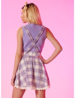 HUNIVERS Pink & Purple Plaid Lace Suspender Skirt 4 HUNIVERS Pink & Purple Plaid Lace Suspender Skirt -transcendentactive shop 18257461 av2