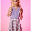 HUNIVERS Pink & Purple Plaid Lace Suspender Skirt -transcendentactive shop 18257461 hi