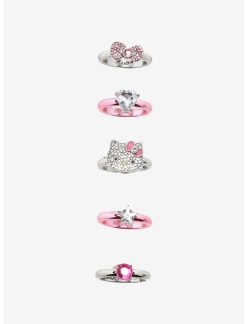 HUNIVERS Hello Kitty Bling Bow Ring Set