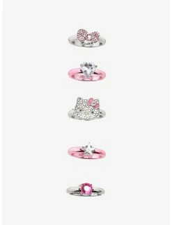 HUNIVERS Hello Kitty Bling Bow Ring Set