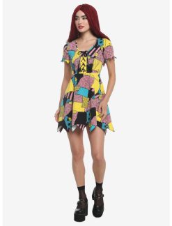 HUNIVERS The Nightmare Before Christmas Sally Patchwork Jagged Dress -transcendentactive shop 18385797 av3
