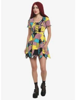 HUNIVERS The Nightmare Before Christmas Sally Patchwork Jagged Dress -transcendentactive shop 18385797 av3