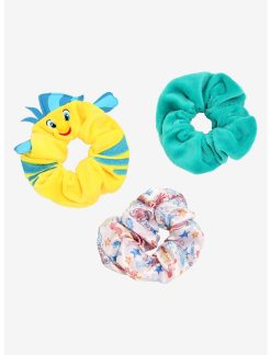 HUNIVERS Disney The Little Mermaid Flounder Figural Scrunchie Set