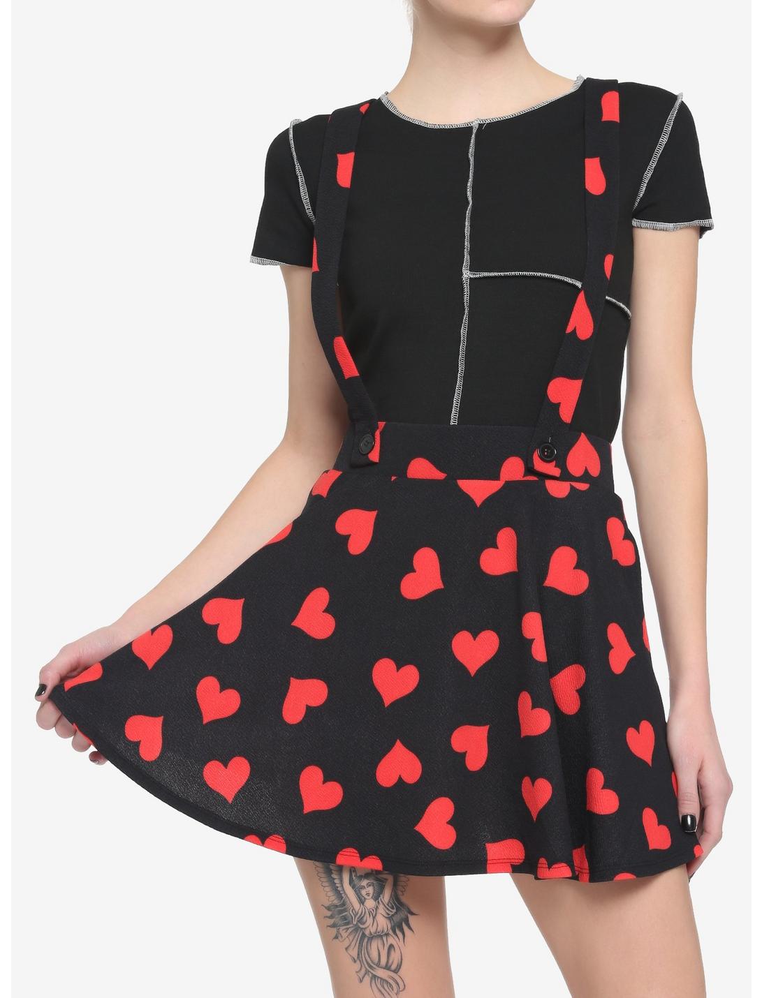 Red Hearts Black Suspender Skirt HUNIVERS Red Hearts Black Suspender Skirt -transcendentactive shop 18532026 hi