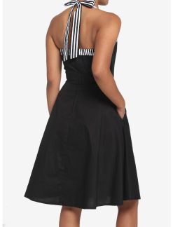 HUNIVERS Black & White Stripe Retro Halter Dress 4 HUNIVERS Black & White Stripe Retro Halter Dress -transcendentactive shop 18568396 av2