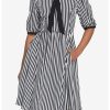 HUNIVERS Black & White Stripe Bow Retro Dress -transcendentactive shop 18568411 hi