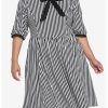 HUNIVERS Black & White Stripe Bow Retro Dress Plus Size 2 HUNIVERS Black & White Stripe Bow Retro Dress Plus Size -transcendentactive shop 18568419 hi