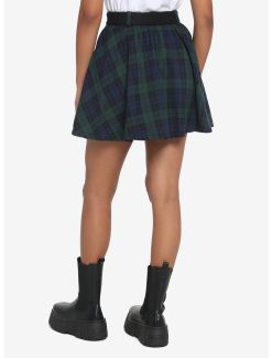 HUNIVERS Green & Blue Plaid Skirt With Grommet Belt 4 HUNIVERS Green & Blue Plaid Skirt With Grommet Belt -transcendentactive shop 18568426 av2