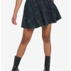 HUNIVERS Green & Blue Plaid Skirt With Grommet Belt -transcendentactive shop 18568426 hi