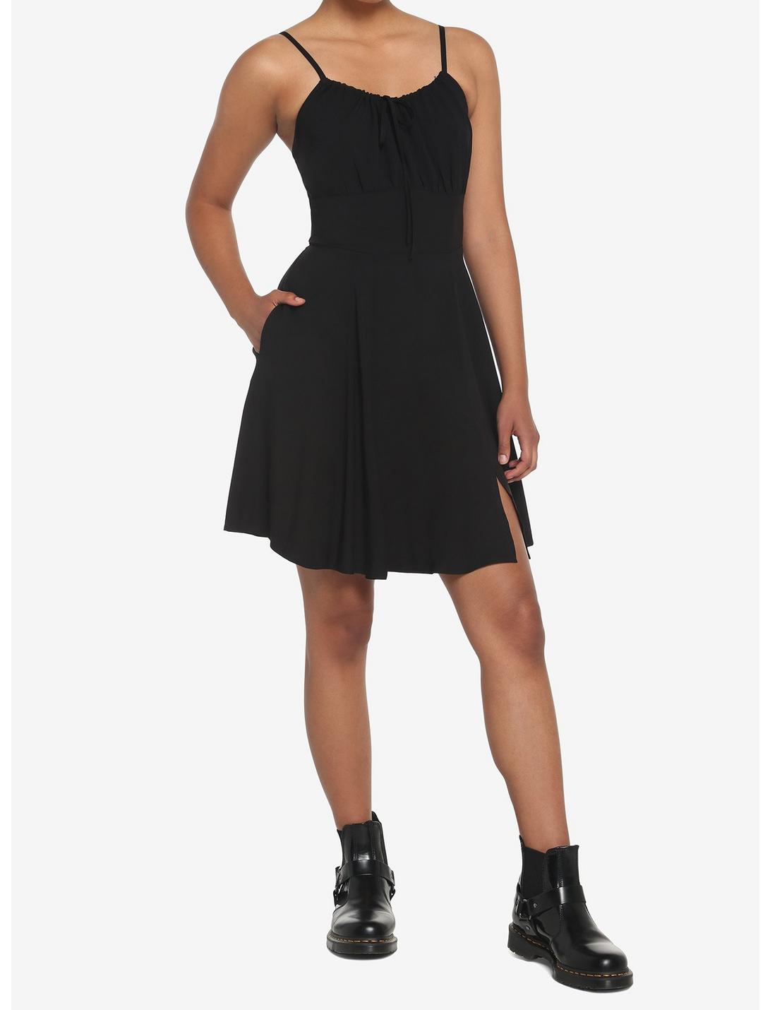 HUNIVERS Black Empire Slit Dress 4 HUNIVERS Black Empire Slit Dress - Image 2