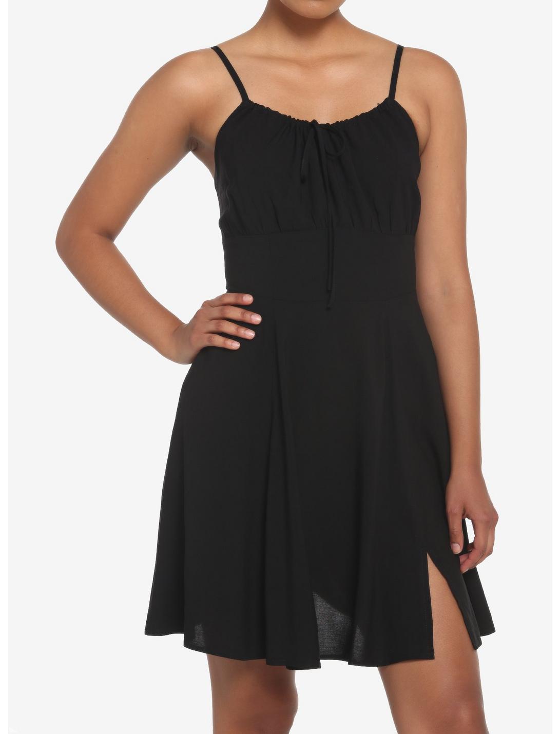 HUNIVERS Black Empire Slit Dress 3 HUNIVERS Black Empire Slit Dress