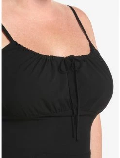 HUNIVERS Black Empire Slit Dress Plus Size -transcendentactive shop 18569311 av3