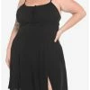HUNIVERS Black Empire Slit Dress Plus Size -transcendentactive shop 18569311 hi