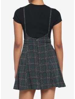 HUNIVERS Green Plaid High-Waisted Suspender Skirt 4 HUNIVERS Green Plaid High-Waisted Suspender Skirt -transcendentactive shop 18569445 av2