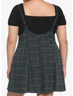 HUNIVERS Green Plaid High-Waisted Suspender Skirt Plus Size -transcendentactive shop 18569453 av2