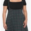 HUNIVERS Green Plaid High-Waisted Suspender Skirt Plus Size -transcendentactive shop 18569453 hi