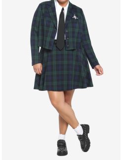 HUNIVERS Green & Blue Plaid Skirt With Grommet Belt Plus Size 3 HUNIVERS Green & Blue Plaid Skirt With Grommet Belt Plus Size -transcendentactive shop 18569634 av1