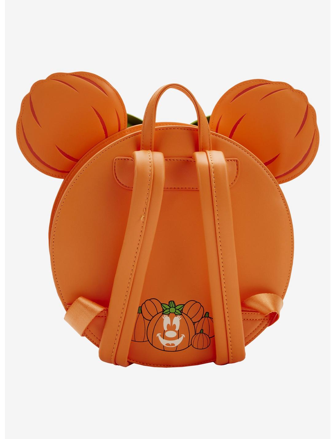 LOUNGFLY Loungefly Disney Minnie Mouse Pumpkin Glow-In-The-Dark Mini Backpack 4 LOUNGFLY Loungefly Disney Minnie Mouse Pumpkin Glow-In-The-Dark Mini Backpack - Image 2