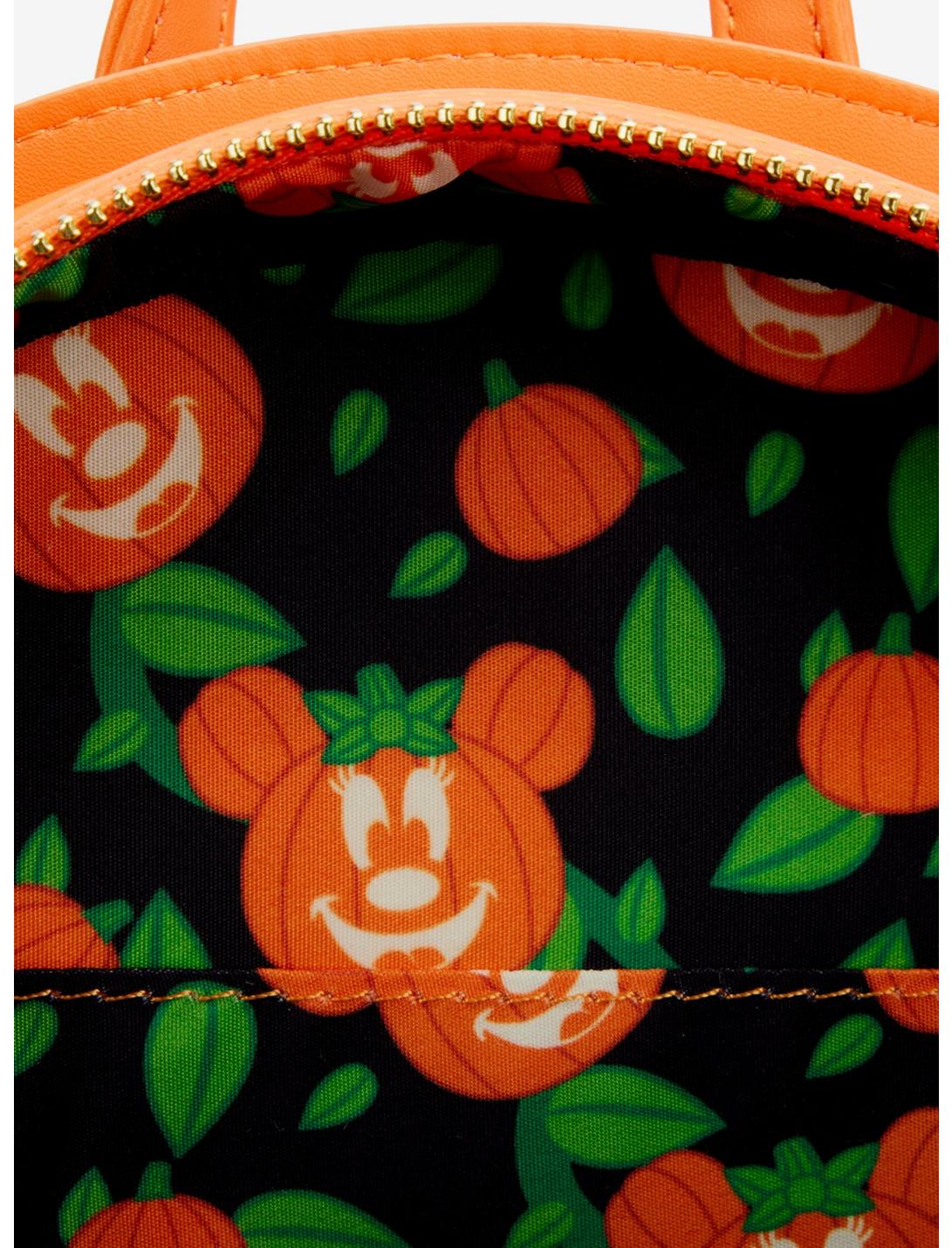 LOUNGFLY Loungefly Disney Minnie Mouse Pumpkin Glow-In-The-Dark Mini Backpack 5 LOUNGFLY Loungefly Disney Minnie Mouse Pumpkin Glow-In-The-Dark Mini Backpack - Image 3