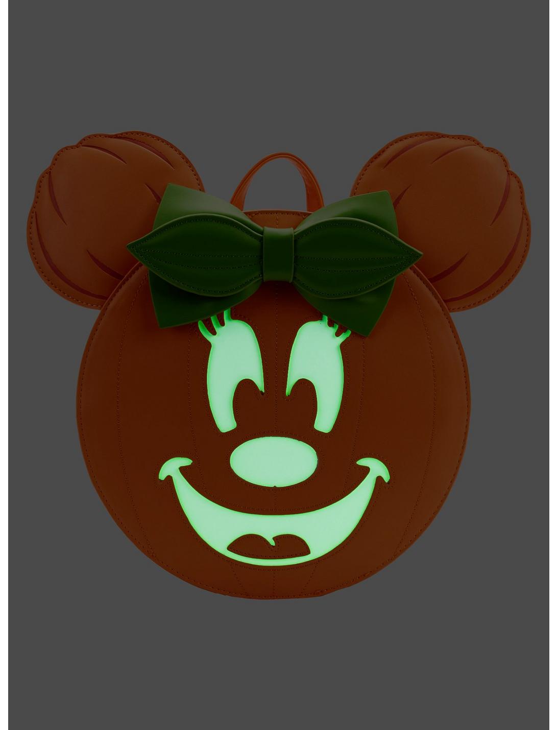 LOUNGFLY Loungefly Disney Minnie Mouse Pumpkin Glow-In-The-Dark Mini Backpack 6 LOUNGFLY Loungefly Disney Minnie Mouse Pumpkin Glow-In-The-Dark Mini Backpack - Image 4
