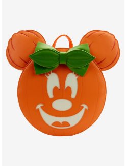 LOUNGFLY Loungefly Disney Minnie Mouse Pumpkin Glow-In-The-Dark Mini Backpack