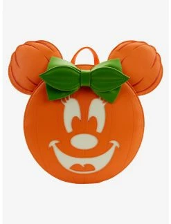 LOUNGFLY Loungefly Disney Minnie Mouse Pumpkin Glow-In-The-Dark Mini Backpack