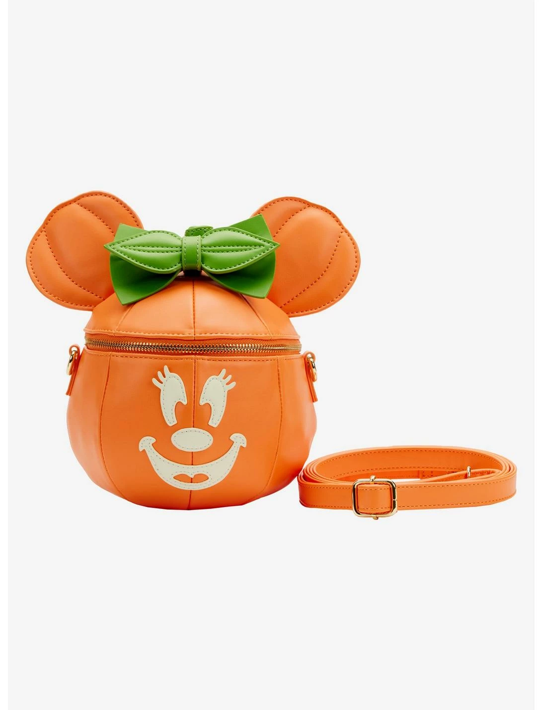LOUNGFLY Loungefly Disney Minnie Mouse Pumpkin Glow-In-The-Dark Crossbody Bag 3 LOUNGFLY Loungefly Disney Minnie Mouse Pumpkin Glow-In-The-Dark Crossbody Bag