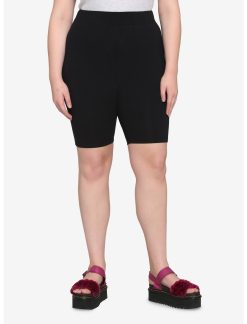 HUNIVERS Black 10 Inch Inseam Bike Shorts Plus Size