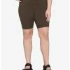 HUNIVERS Olive 10 Inch Inseam Bike Shorts Plus Size