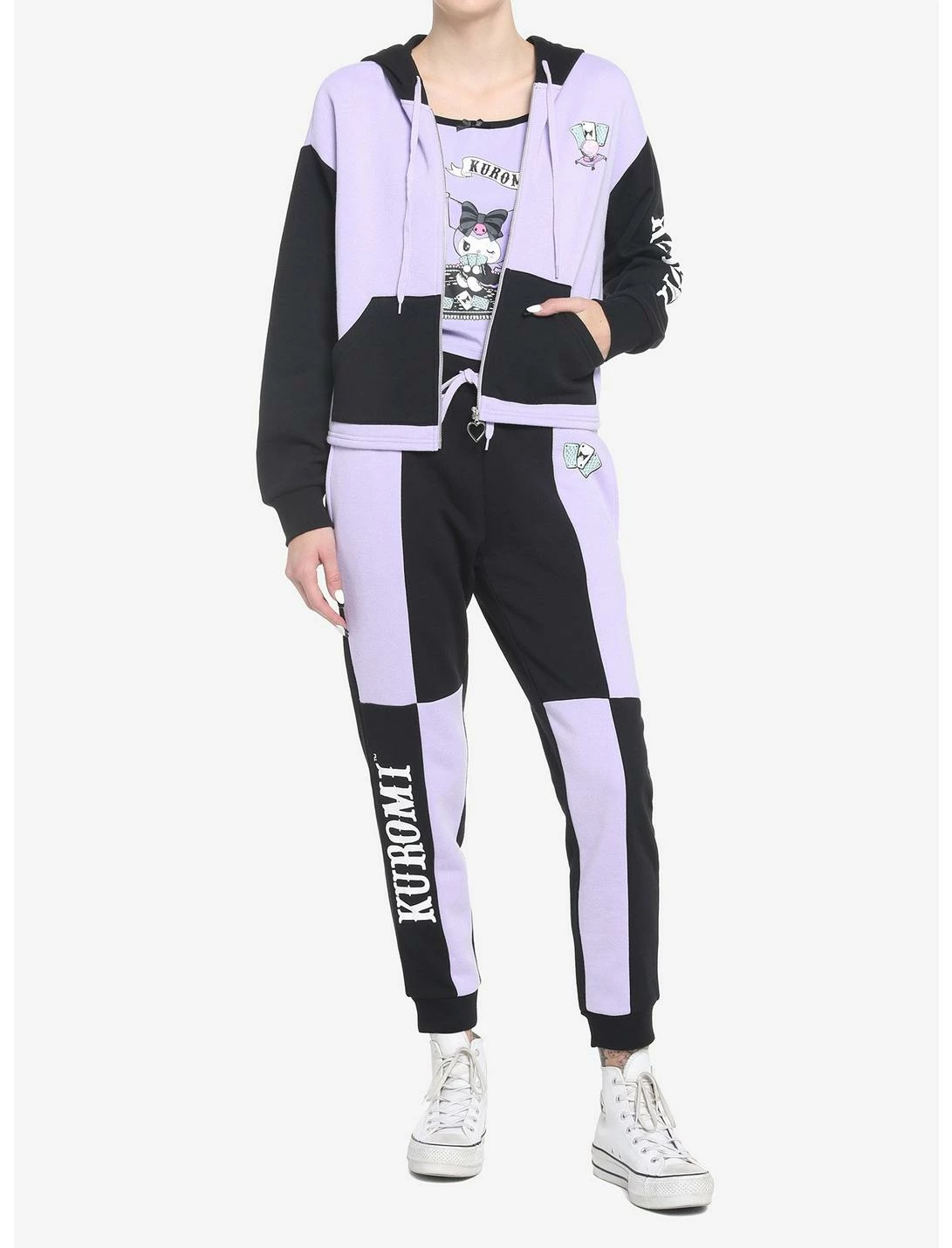 HUNIVERS Kuromi Fortune Teller Color-Block Sweatpants 5 HUNIVERS Kuromi Fortune Teller Color-Block Sweatpants - Image 3