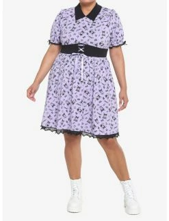 HUNIVERS Kuromi Crystal Ball Lolita Lace Dress Plus Size -transcendentactive shop 18695110 av1