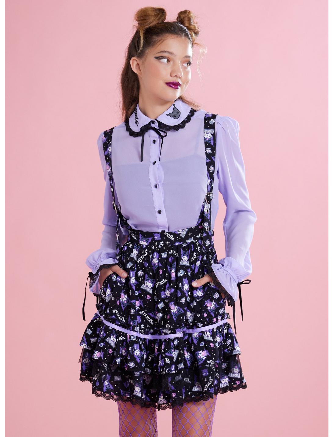 Kuromi Fortune Teller Tiered Suspender Skirt HUNIVERS Kuromi Fortune Teller Tiered Suspender Skirt -transcendentactive shop 18695117 hi