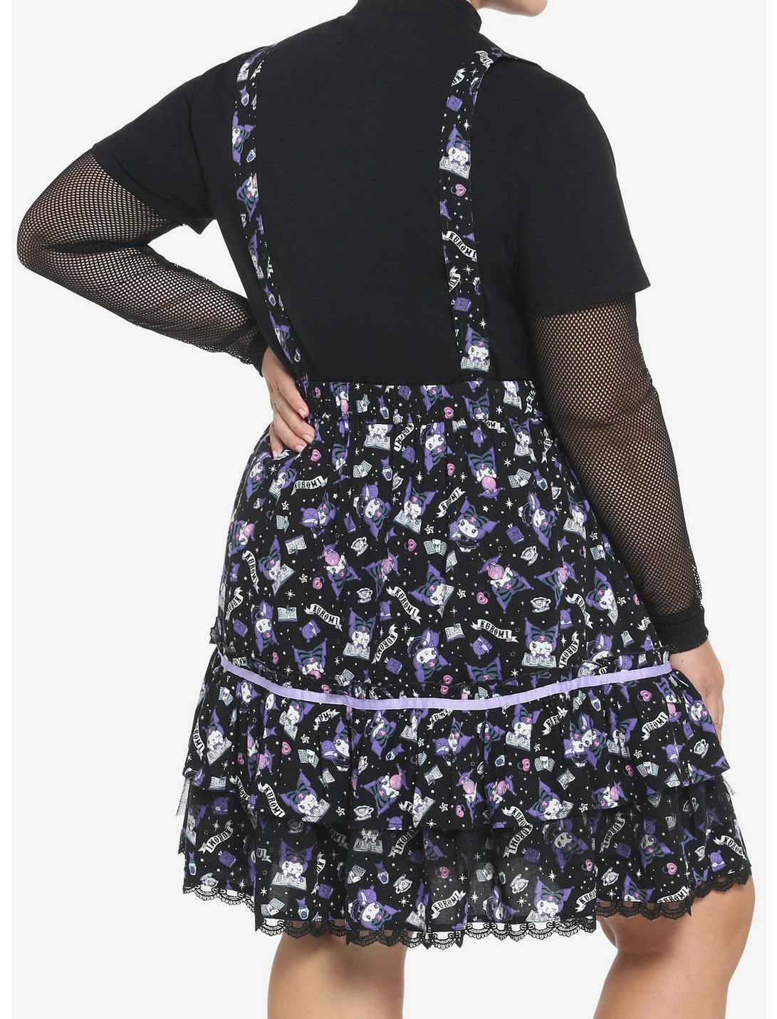 HUNIVERS Kuromi Fortune Teller Tiered Suspender Skirt Plus Size 5 HUNIVERS Kuromi Fortune Teller Tiered Suspender Skirt Plus Size - Image 3
