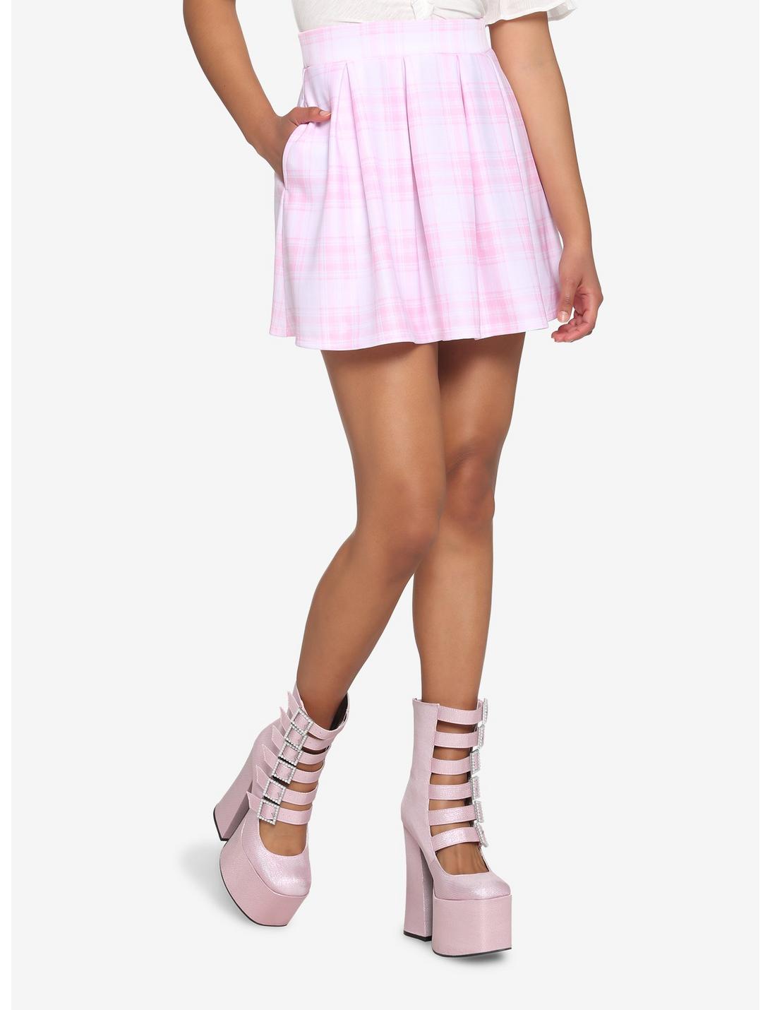 Pink Plaid Skirt HUNIVERS Pink Plaid Skirt -transcendentactive shop 18717776 hi
