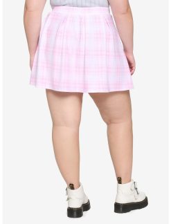 HUNIVERS Pink Plaid Skirt Plus Size -transcendentactive shop 18717784 av1