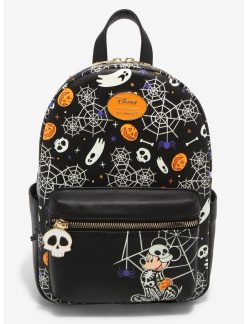 HUNIVERS Her Universe Disney Mickey Mouse Halloween Skeleton Glow-In-The-Dark Mini Backpack