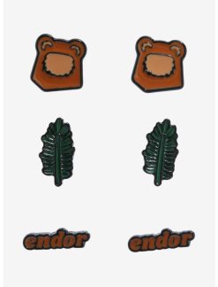 HUNIVERS Star Wars Endor Ewok Stud Earring Set