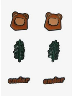 HUNIVERS Star Wars Endor Ewok Stud Earring Set