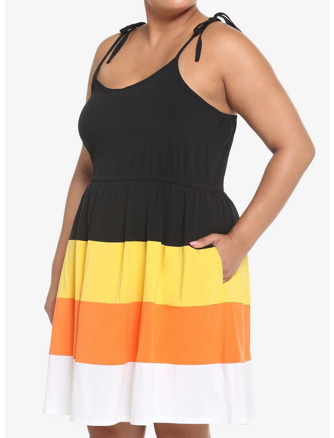 HUNIVERS Candy Corn Tiered Dress Plus Size 3 HUNIVERS Candy Corn Tiered Dress Plus Size