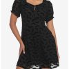 HUNIVERS Black Flocked Bats Babydoll Dress 1 HUNIVERS Black Flocked Bats Babydoll Dress -transcendentactive shop 18780403 hi