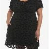 HUNIVERS Black Flocked Bats Babydoll Dress Plus Size 1 HUNIVERS Black Flocked Bats Babydoll Dress Plus Size -transcendentactive shop 18780411 hi