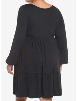 HUNIVERS Black Tiered Long-Sleeve Dress Plus Size 4 HUNIVERS Black Tiered Long-Sleeve Dress Plus Size -transcendentactive shop 18780426 av2