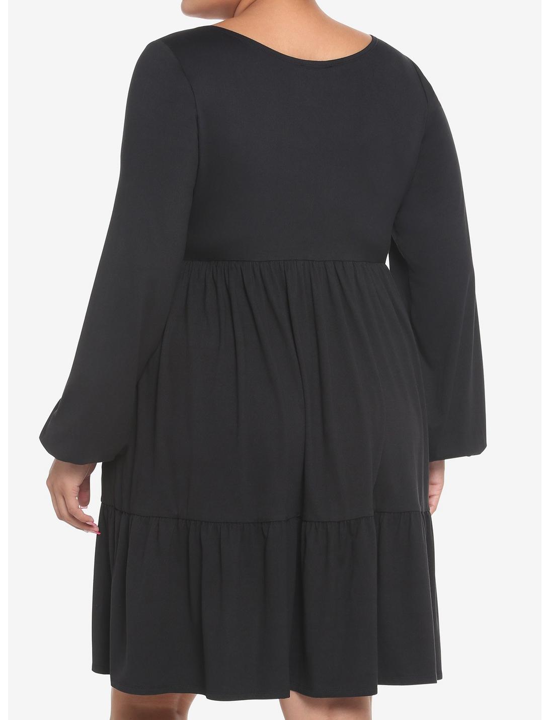 Black Tiered Long-Sleeve Dress Plus Size HUNIVERS Black Tiered Long-Sleeve Dress Plus Size -transcendentactive shop 18780426 av2